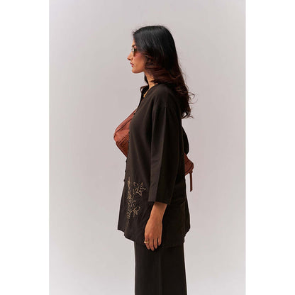 SPACE Oversized Kala Cotton Pataka Black Shirt & Pant