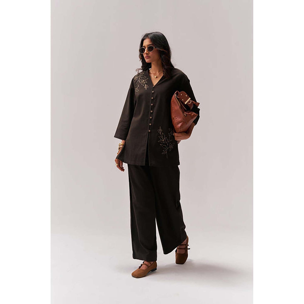 SPACE Oversized Kala Cotton Pataka Black Shirt & Pant