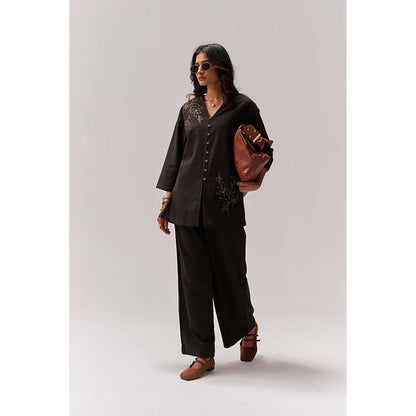 SPACE Oversized Kala Cotton Pataka Black Shirt & Pant