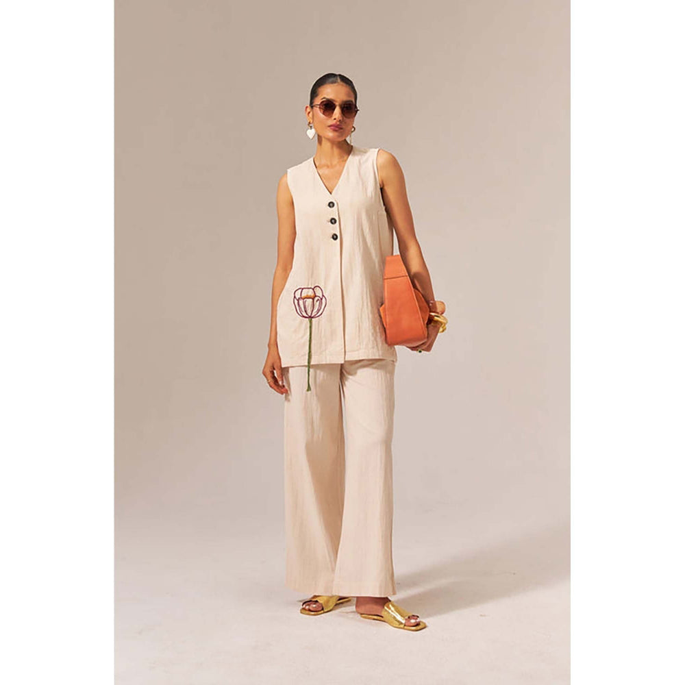 SPACE Oversized Kala Cotton Fiji Sleeveless Top And Flared Pant