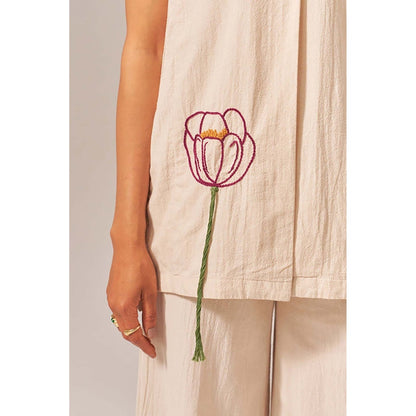 SPACE Oversized Kala Cotton Fiji Sleeveless Top And Flared Pant