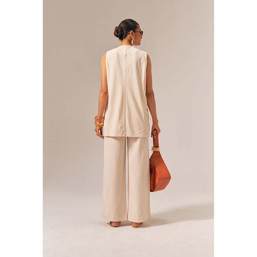 SPACE Oversized Kala Cotton Fiji Sleeveless Top And Flared Pant