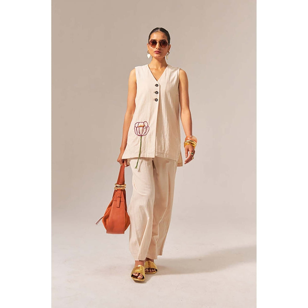 SPACE Oversized Kala Cotton Fiji Sleeveless Top And Flared Pant