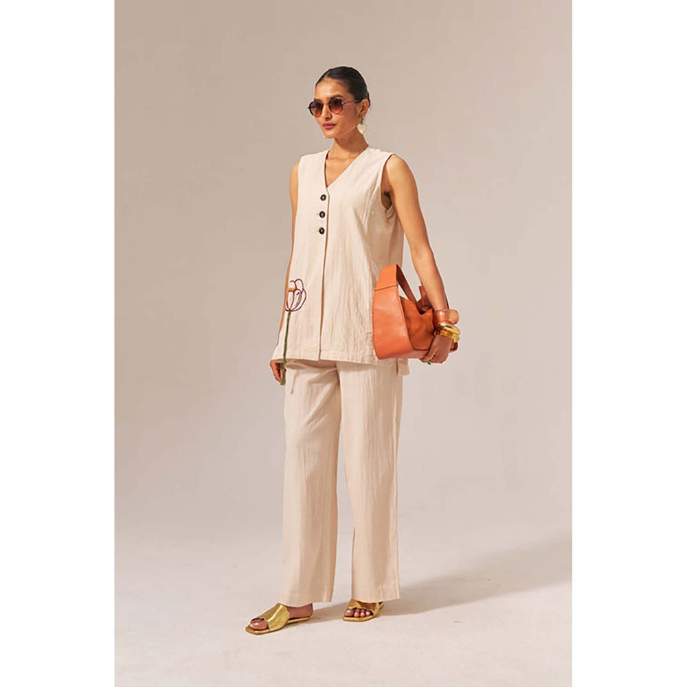 SPACE Oversized Kala Cotton Fiji Sleeveless Top And Flared Pant