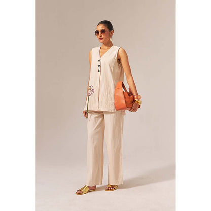 SPACE Oversized Kala Cotton Fiji Sleeveless Top And Flared Pant