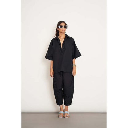SPACE Ikigai Black Top And Bag Pant