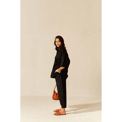 SPACE Ikigai Black Top And Bag Pant