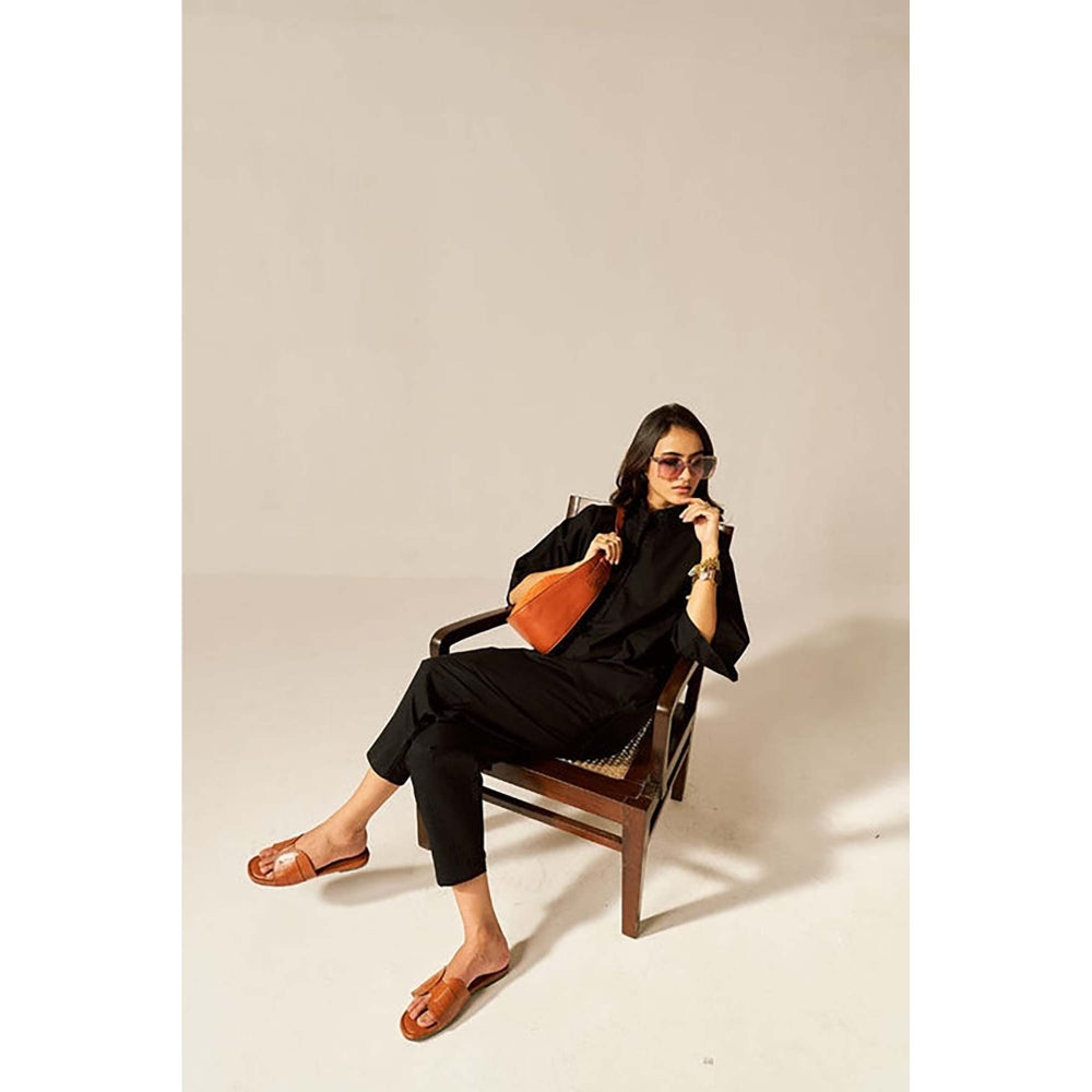 SPACE Ikigai Black Top And Bag Pant