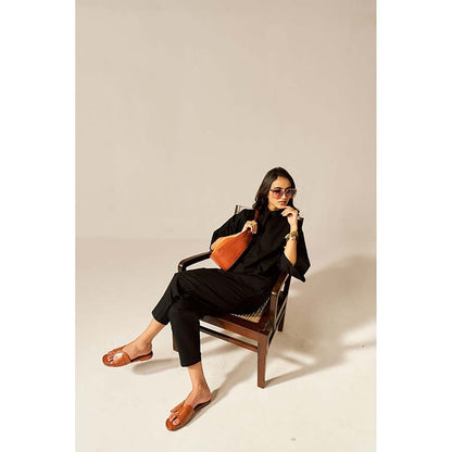 SPACE Ikigai Black Top And Bag Pant