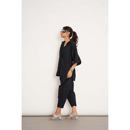 SPACE Ikigai Black Top And Bag Pant