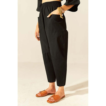 SPACE Ikigai Black Top And Bag Pant