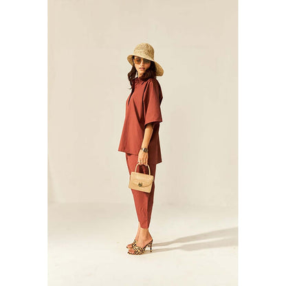 SPACE Ikigai Rust Top And Bag Pant