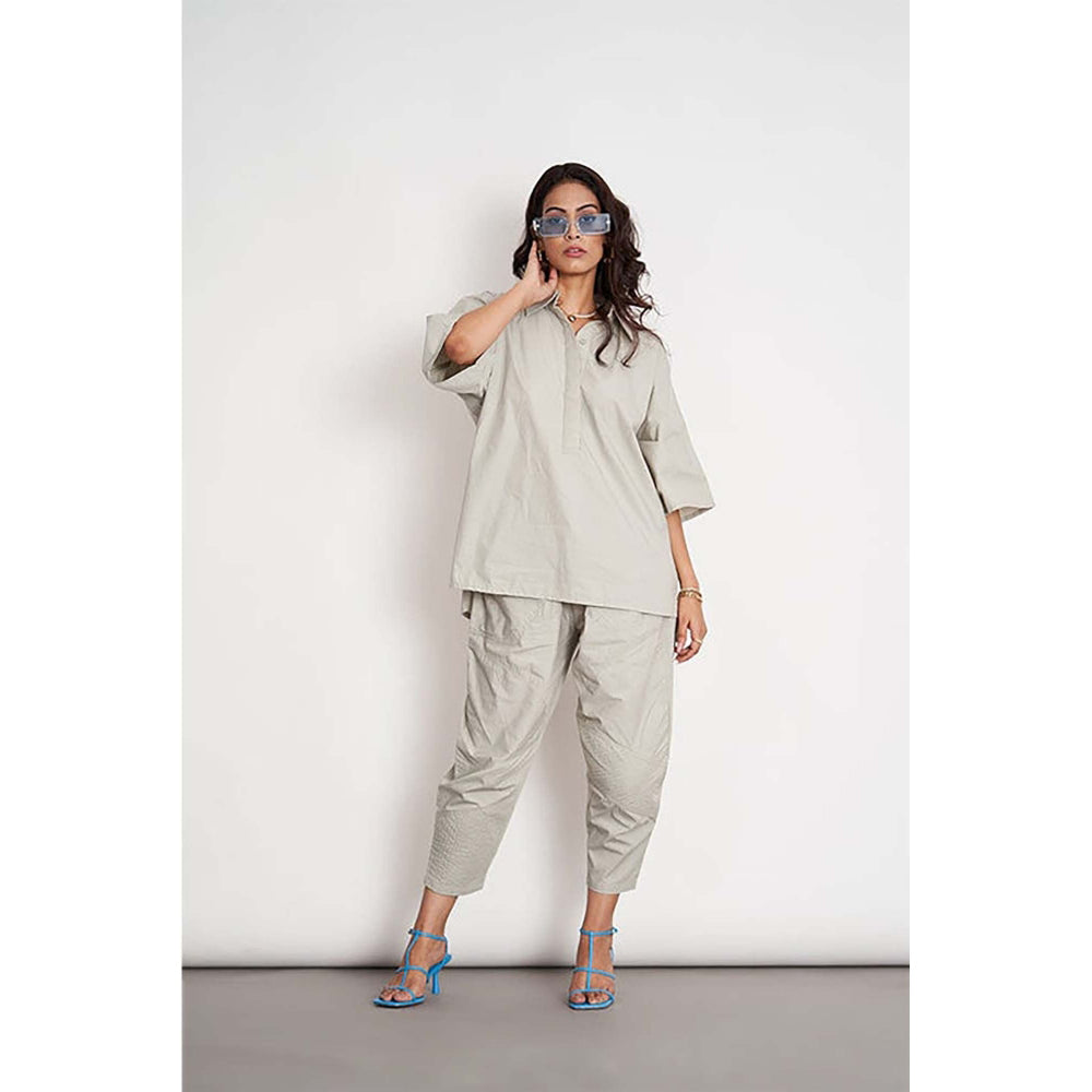 SPACE Ikigai Grey Top And Bag Pant