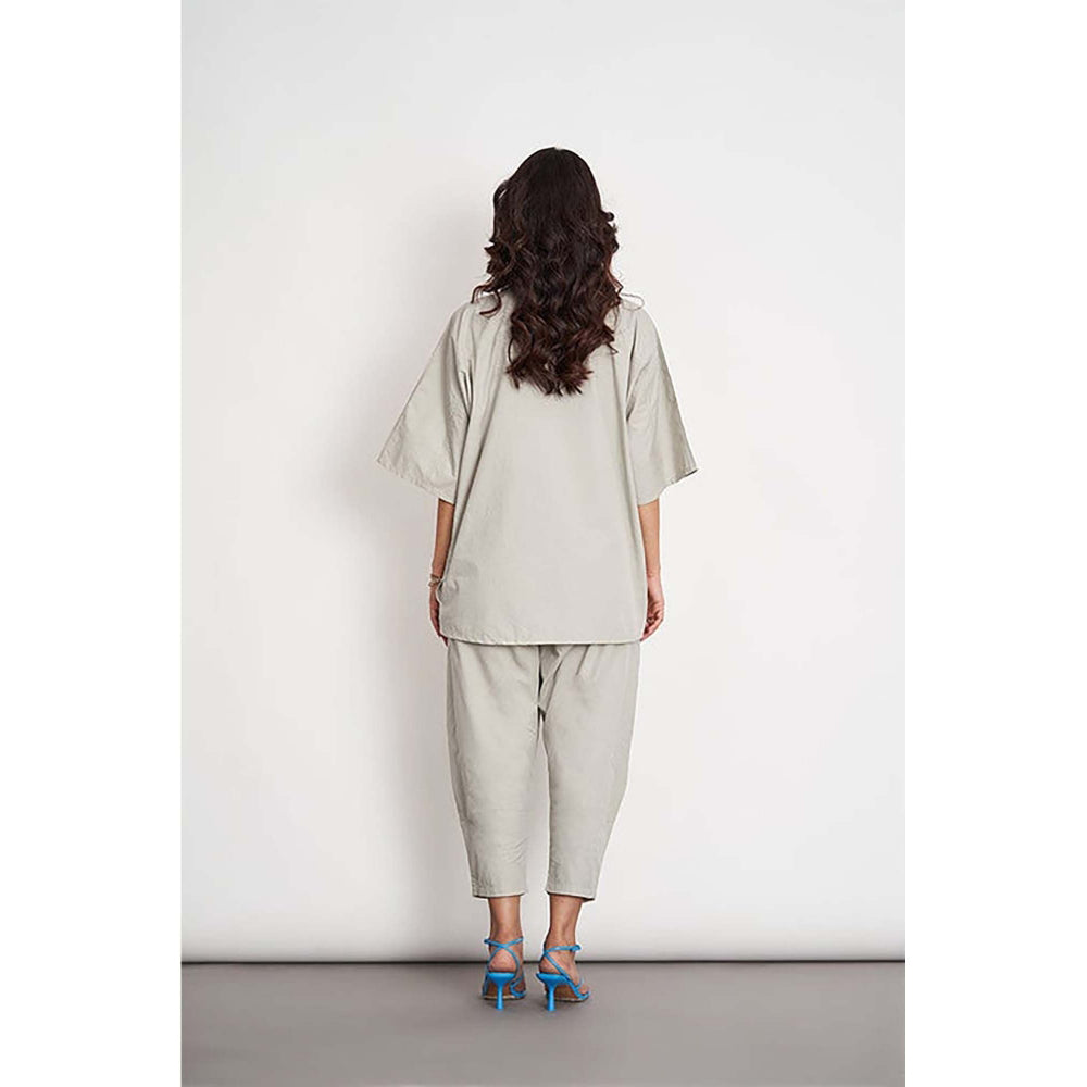 SPACE Ikigai Grey Top And Bag Pant