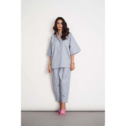 SPACE Ikigai Blue Top And Bag Pant