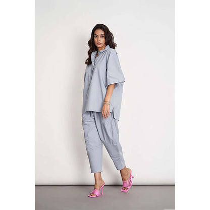 SPACE Ikigai Blue Top And Bag Pant