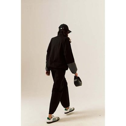 SPACE Psalm Unisex Black Zipper Wind Co-Ord Set