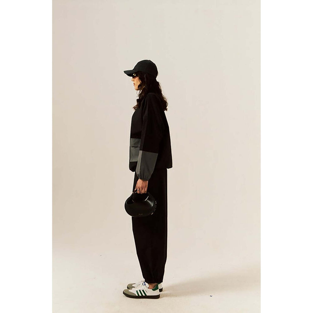 SPACE Psalm Unisex Black Zipper Wind Co-Ord Set