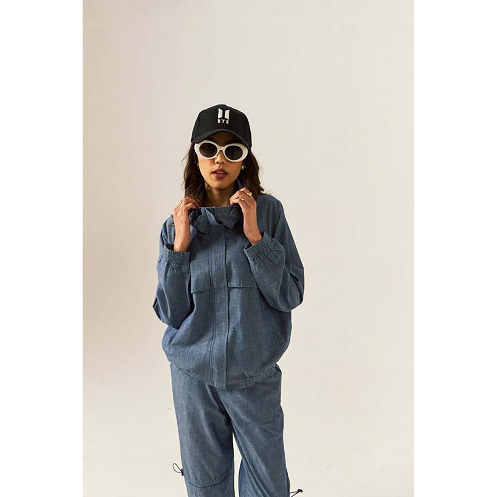 SPACE Reign Unisex Blue Wind Stopper Summer Co-Ord Set