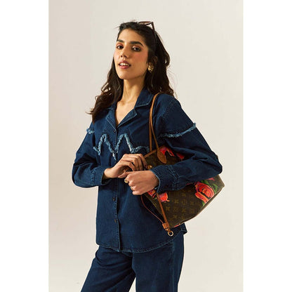 SPACE Tru Unisex Blue Shirt And Straight Fit Pant