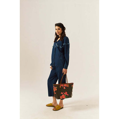 SPACE Tru Unisex Blue Shirt And Straight Fit Pant