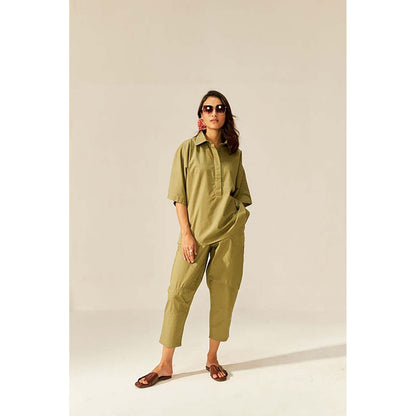 SPACE Ikigai Green Top And Bag Pant