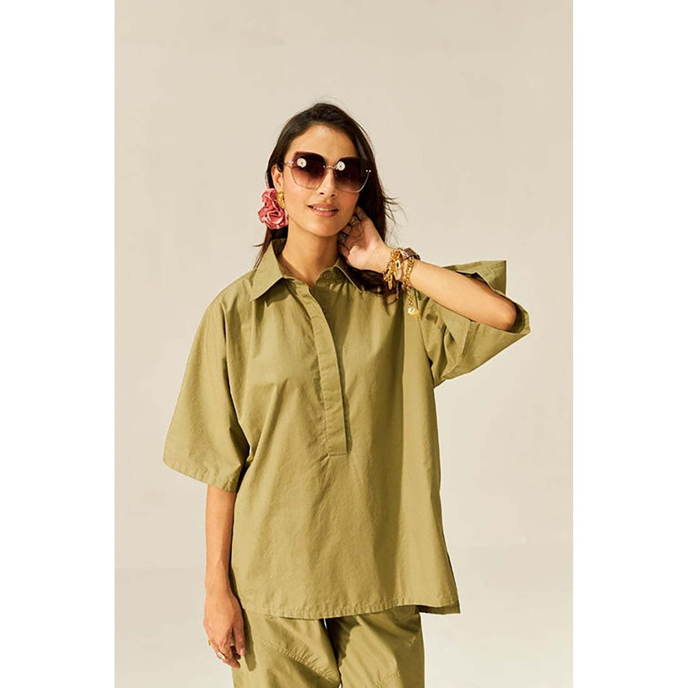 SPACE Ikigai Green Top And Bag Pant