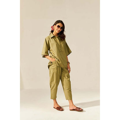 SPACE Ikigai Green Top And Bag Pant
