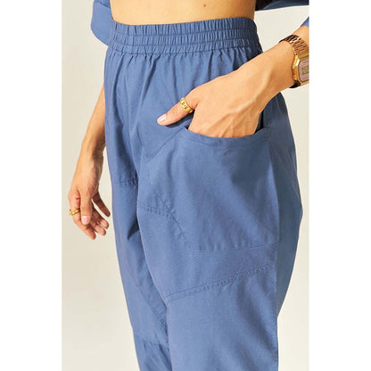 SPACE Ikigai Blue Top And Bag Pant