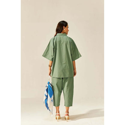 SPACE Ikigai Green Top And Bag Pant