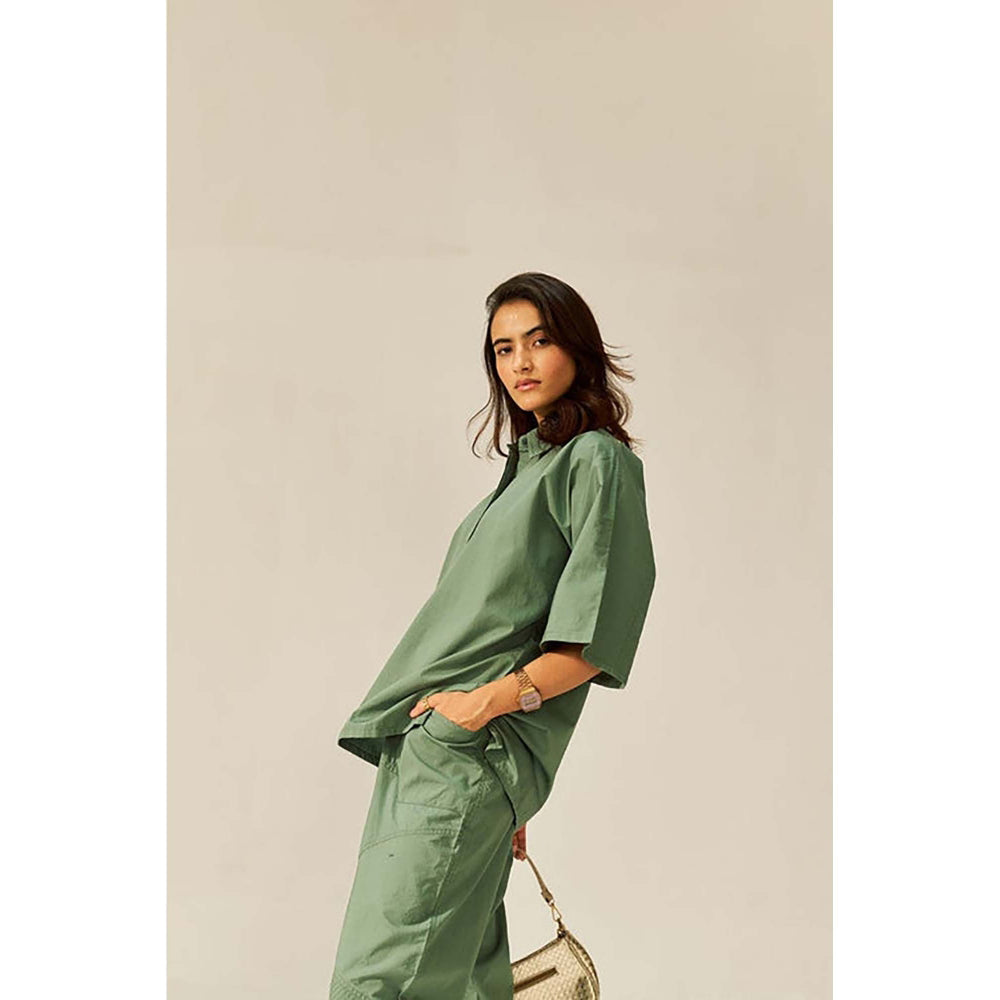 SPACE Ikigai Green Top And Bag Pant