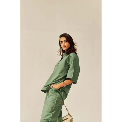 SPACE Ikigai Green Top And Bag Pant