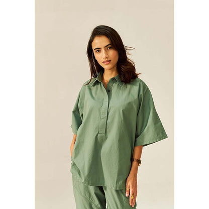 SPACE Ikigai Green Top And Bag Pant