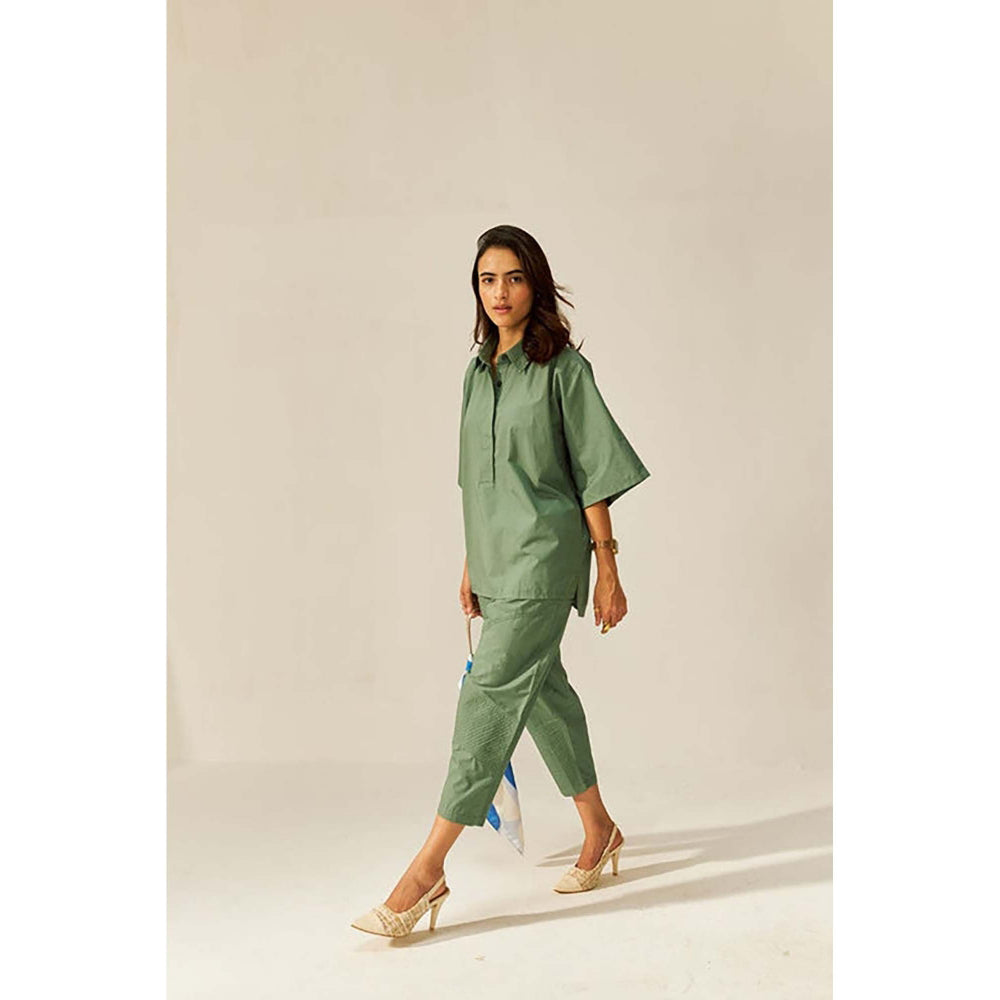 SPACE Ikigai Green Top And Bag Pant