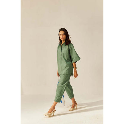 SPACE Ikigai Green Top And Bag Pant