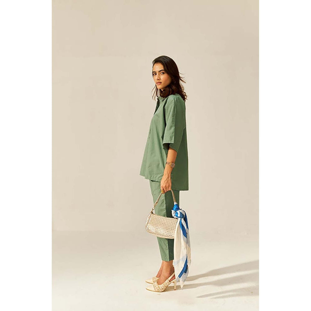 SPACE Ikigai Green Top And Bag Pant