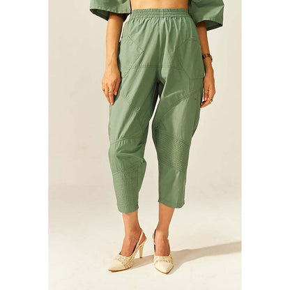 SPACE Ikigai Green Top And Bag Pant