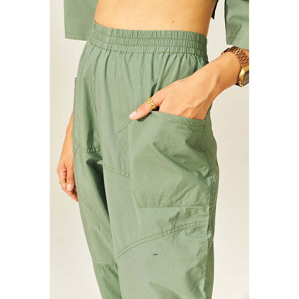 SPACE Ikigai Green Top And Bag Pant