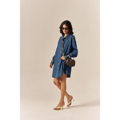 SPACE Coconutty Blue Relax Fit Shirt Dress