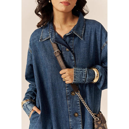 SPACE Coconutty Blue Relax Fit Shirt Dress