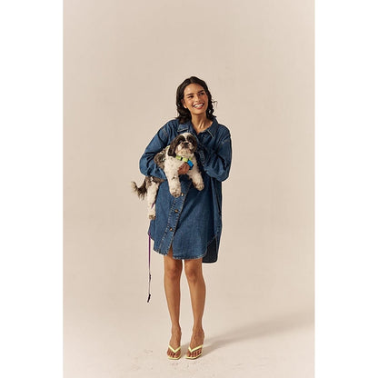 SPACE Coconutty Blue Relax Fit Shirt Dress