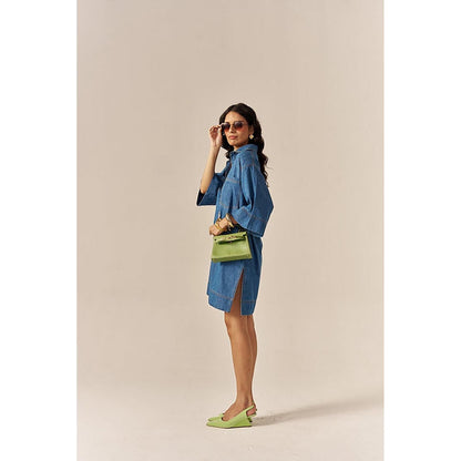 SPACE Pinacolada Blue Shirt Dress