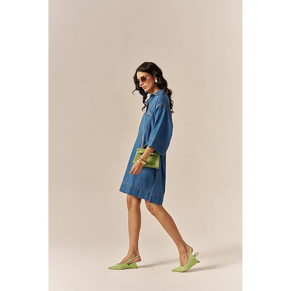 SPACE Pinacolada Blue Shirt Dress