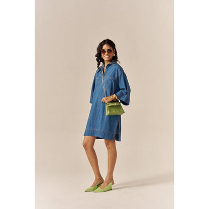 SPACE Pinacolada Blue Shirt Dress