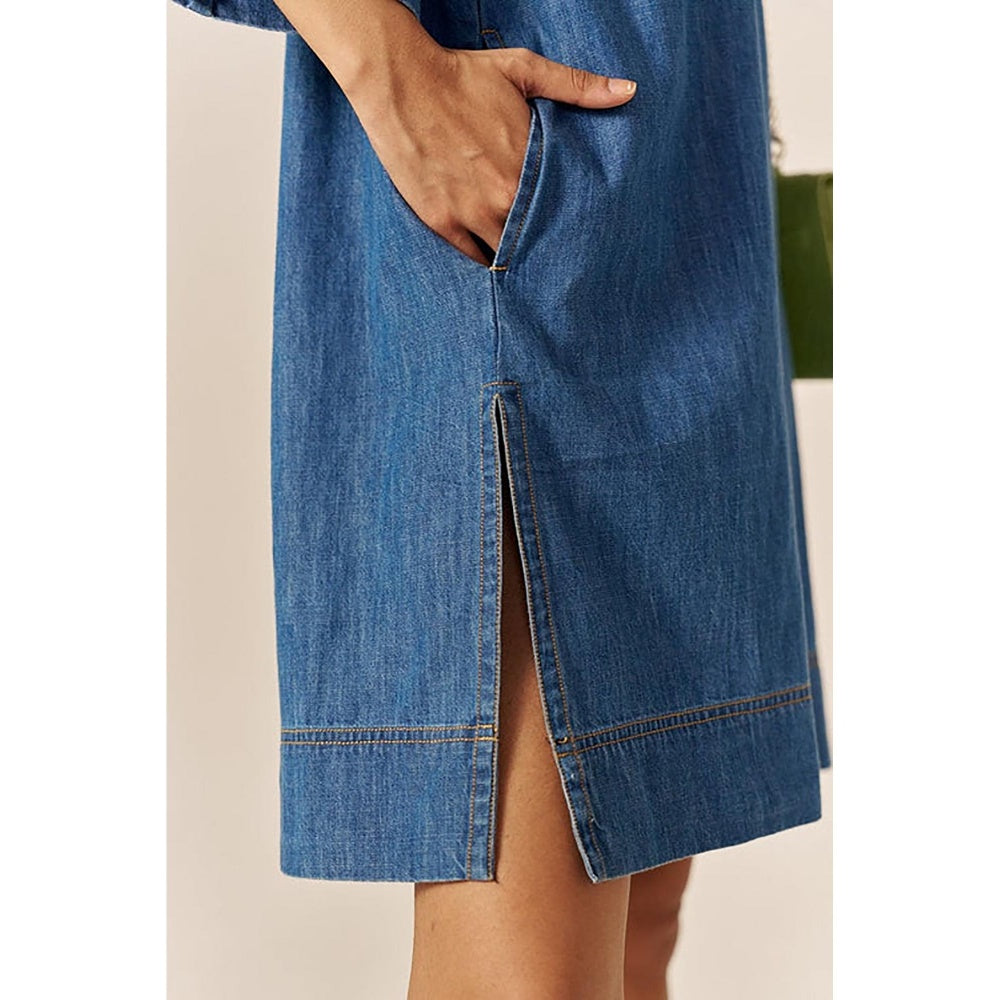 SPACE Pinacolada Blue Shirt Dress