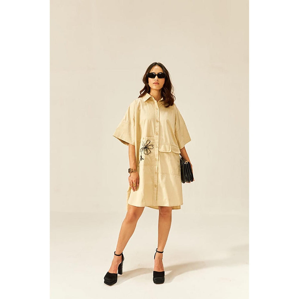 SPACE The Nobu Beige Shirt Dress