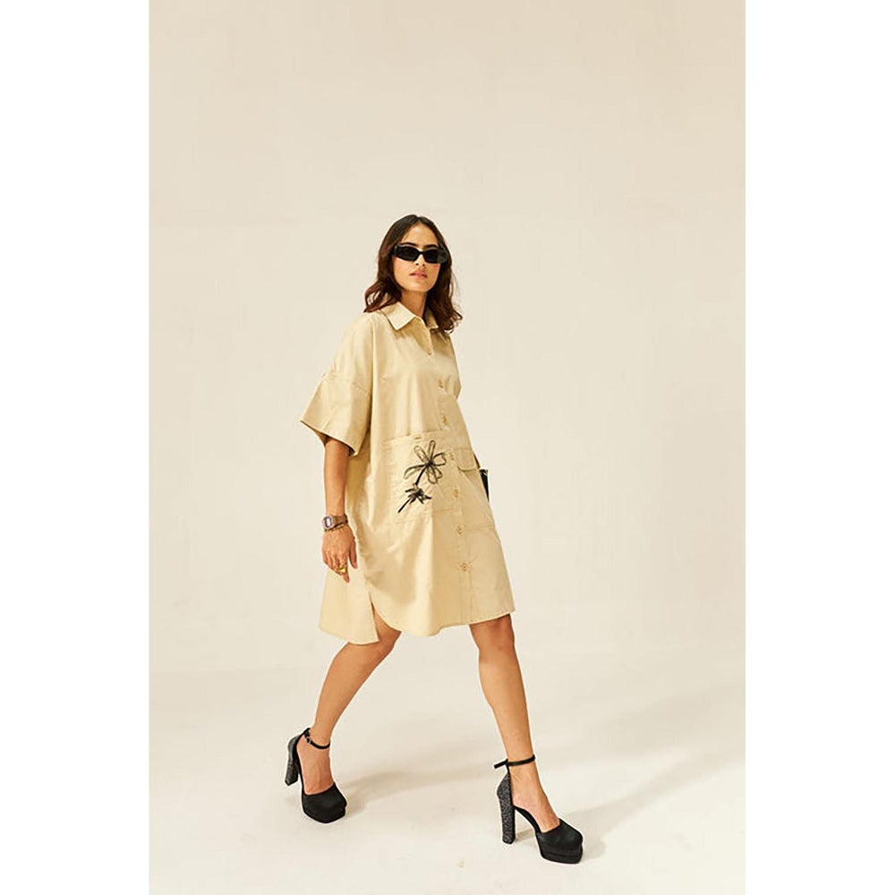 SPACE The Nobu Beige Shirt Dress