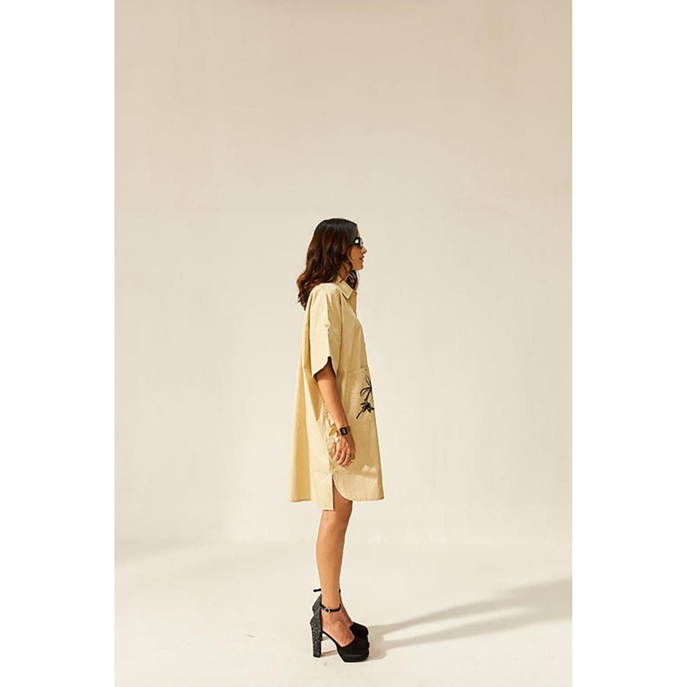 SPACE The Nobu Beige Shirt Dress