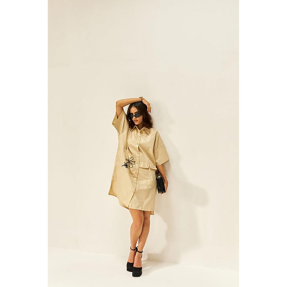 SPACE The Nobu Beige Shirt Dress