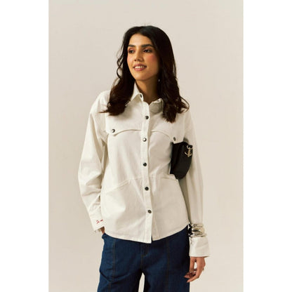 SPACE "In My Space" White Denim Shirt